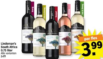 Promoties Lindeman`s south africa - Rode wijnen - Geldig van 22/04/2024 tot 28/04/2024 bij Albert Heijn