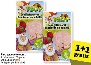 Promotions Plop gevogelteworst - Plop - Valide de 22/04/2024 à 28/04/2024 chez Albert Heijn
