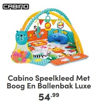 Promoties Cabino speelkleed met boog en ballenbak luxe - Cabino - Geldig van 21/04/2024 tot 27/04/2024 bij Baby & Tiener Megastore