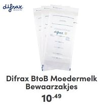 Difrax btob moedermelk bewaarzakjes-Difrax