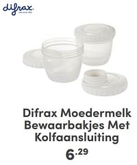 Difrax moedermelk bewaarbakjes met kolfaansluiting-Difrax