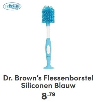 Promoties Dr. brown’s flessenborstel siliconen blauw - DrBrown's - Geldig van 21/04/2024 tot 27/04/2024 bij Baby & Tiener Megastore