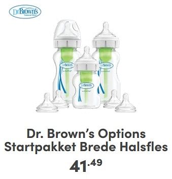 Promoties Dr. brown’s options startpakket brede halsfles - DrBrown's - Geldig van 21/04/2024 tot 27/04/2024 bij Baby & Tiener Megastore