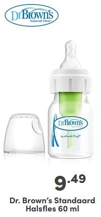 Promoties Dr. brown’s standaard halsfles - DrBrown's - Geldig van 21/04/2024 tot 27/04/2024 bij Baby & Tiener Megastore
