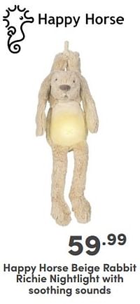 Happy horse beige rabbit richie nightlight with soothing sounds-Happy Horse