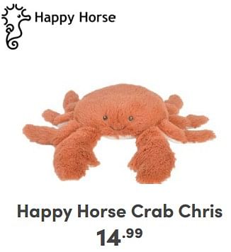 Promoties Happy horse crab chris - Happy Horse - Geldig van 21/04/2024 tot 27/04/2024 bij Baby & Tiener Megastore