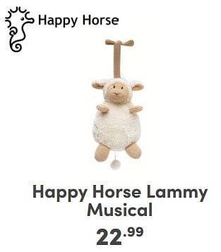Promoties Happy horse lammy musical - Happy Horse - Geldig van 21/04/2024 tot 27/04/2024 bij Baby & Tiener Megastore