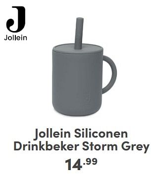Promoties Jollein siliconen drinkbeker storm grey - Jollein - Geldig van 21/04/2024 tot 27/04/2024 bij Baby & Tiener Megastore