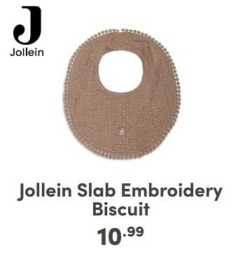 Promotions Jollein slab embroidery biscuit - Jollein - Valide de 21/04/2024 à 27/04/2024 chez Baby & Tiener Megastore