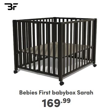 Promoties Bebies first babybox sarah - bebiesfirst - Geldig van 21/04/2024 tot 27/04/2024 bij Baby & Tiener Megastore