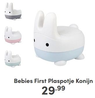 Promotions Bebies first plaspotje konijn - bebiesfirst - Valide de 21/04/2024 à 27/04/2024 chez Baby & Tiener Megastore