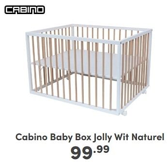 Promotions Cabino baby box jolly wit naturel - Cabino - Valide de 21/04/2024 à 27/04/2024 chez Baby & Tiener Megastore