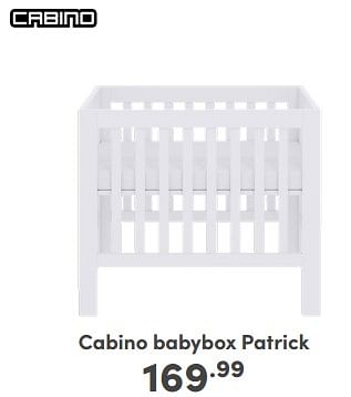 Promoties Cabino babybox patrick - Cabino - Geldig van 21/04/2024 tot 27/04/2024 bij Baby & Tiener Megastore