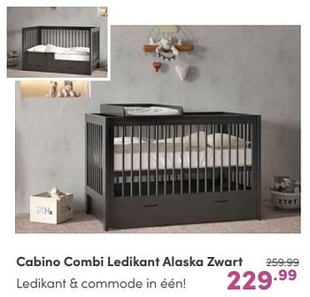 Promoties Cabino combi ledikant alaska zwart - Cabino - Geldig van 21/04/2024 tot 27/04/2024 bij Baby & Tiener Megastore