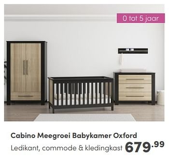 Promoties Cabino meegroei babykamer oxford - Cabino - Geldig van 21/04/2024 tot 27/04/2024 bij Baby & Tiener Megastore