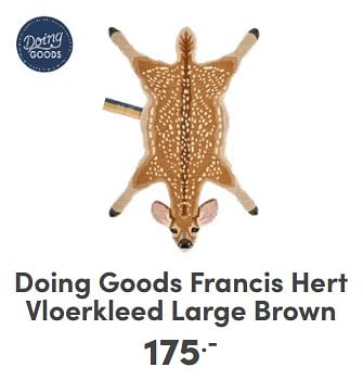 Promoties Doing goods francis hert vloerkleed large brown - Doing Goods - Geldig van 21/04/2024 tot 27/04/2024 bij Baby & Tiener Megastore