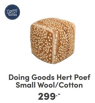 Promoties Doing goods hert poef small wool-cotton - Doing Goods - Geldig van 21/04/2024 tot 27/04/2024 bij Baby & Tiener Megastore