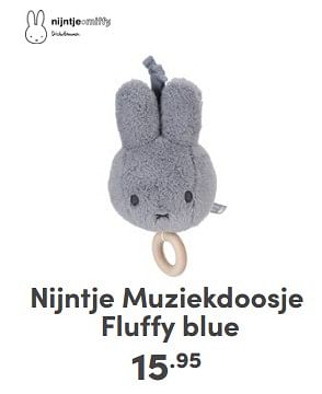 Promoties Nijntje muziekdoosje fluffy blue - Nijntje - Geldig van 21/04/2024 tot 27/04/2024 bij Baby & Tiener Megastore
