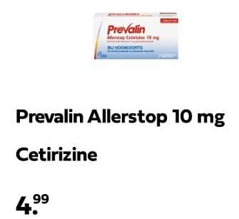 Promotions Prevalin allerstop 10 mg cetirizine - Prevalin - Valide de 21/04/2024 à 28/04/2024 chez Plein