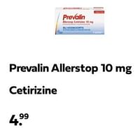 Promoties Prevalin allerstop 10 mg cetirizine - Prevalin - Geldig van 21/04/2024 tot 28/04/2024 bij Plein