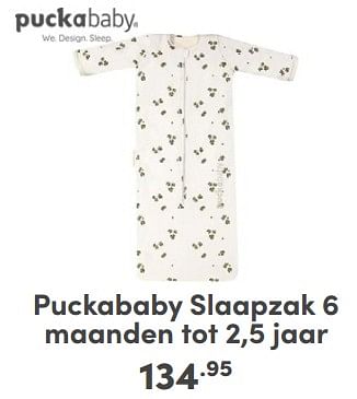 Promotions Puckababy slaapzak - Puckababy - Valide de 21/04/2024 à 27/04/2024 chez Baby & Tiener Megastore