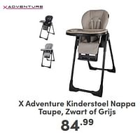 X adventure kinderstoel nappa taupe, zwart of grijs-Xadventure
