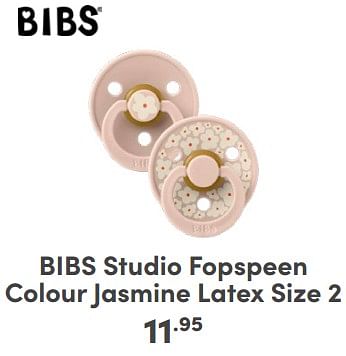 Promoties Bibs studio fopspeen colour jasmine latex size 2 - Bibs - Geldig van 21/04/2024 tot 27/04/2024 bij Baby & Tiener Megastore