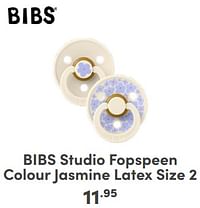 Bibs studio fopspeen colour jasmine latex size 2-Bibs