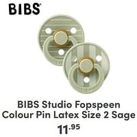 Bibs studio fopspeen colour pin latex size 2 sage-Bibs