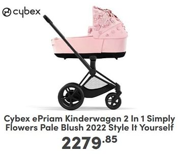 Promoties Cybex epriam kinderwagen 2 in 1 simply flowers pale blush 2022 style it yourself - Cybex - Geldig van 21/04/2024 tot 27/04/2024 bij Baby & Tiener Megastore