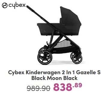 Promoties Cybex kinderwagen 2 in 1 gazelle s black moon black - Cybex - Geldig van 21/04/2024 tot 27/04/2024 bij Baby & Tiener Megastore