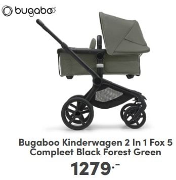 Promoties Bugaboo kinderwagen 2 in 1 fox 5 compleet black forest green - Bugaboo - Geldig van 21/04/2024 tot 27/04/2024 bij Baby & Tiener Megastore