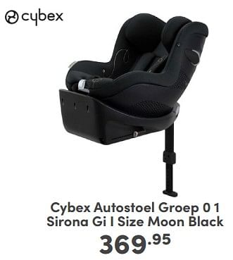 Promoties Cybex autostoel sirona gi i size moon black - Cybex - Geldig van 21/04/2024 tot 27/04/2024 bij Baby & Tiener Megastore
