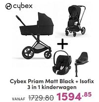 Cybex priam matt black + isofix 3 in 1 kinderwagen-Cybex