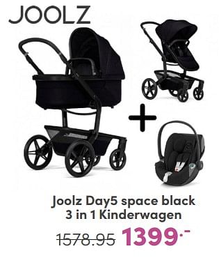Promoties Joolz day5 space black 3 in 1 kinderwagen - Joolz - Geldig van 21/04/2024 tot 27/04/2024 bij Baby & Tiener Megastore