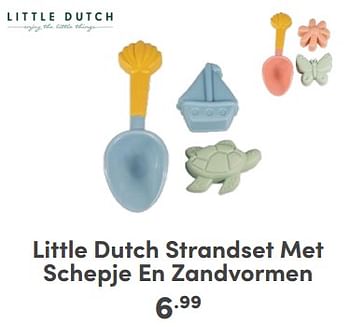 Promoties Little dutch strandset met schepje en zandvormen - Little Dutch - Geldig van 21/04/2024 tot 27/04/2024 bij Baby & Tiener Megastore