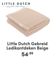 Little dutch gebreid ledikantdeken beige-Little Dutch