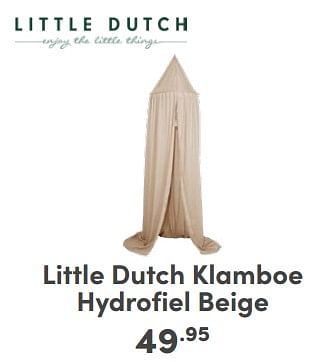 Promoties Little dutch klamboe hydrofiel beige - Little Dutch - Geldig van 21/04/2024 tot 27/04/2024 bij Baby & Tiener Megastore