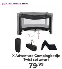 X adventure campingbedje twist set zwart-Xadventure