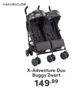 Promoties X-adventure duo buggy zwart - Xadventure - Geldig van 21/04/2024 tot 27/04/2024 bij Baby & Tiener Megastore