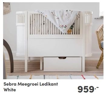 Promoties Sebra meegroei ledikant white - Sebra - Geldig van 21/04/2024 tot 27/04/2024 bij Baby & Tiener Megastore