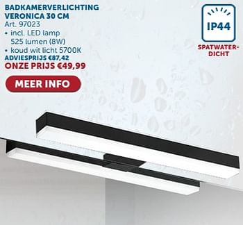 Promotions Badkamerverlichting veronica - Produit maison - Zelfbouwmarkt - Valide de 23/04/2024 à 20/05/2024 chez Zelfbouwmarkt