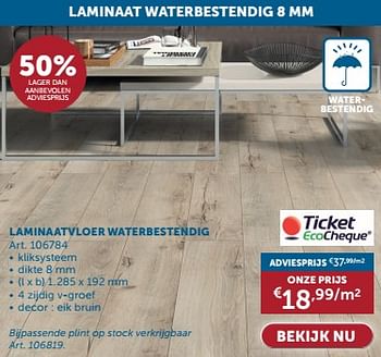 Promotions Laminaatvloer waterbestendig - Produit maison - Zelfbouwmarkt - Valide de 23/04/2024 à 20/05/2024 chez Zelfbouwmarkt