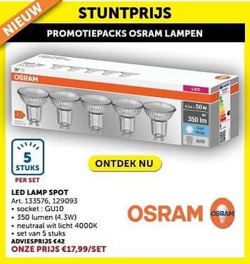 Promotions Led lamp spot - Osram - Valide de 23/04/2024 à 20/05/2024 chez Zelfbouwmarkt