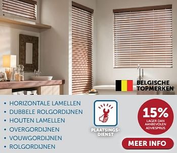 Promoties Raamdecoratie 15% lager dan aanbevolen adviesprijs - Huismerk - Zelfbouwmarkt - Geldig van 23/04/2024 tot 20/05/2024 bij Zelfbouwmarkt
