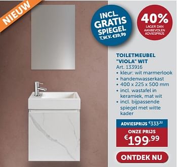 Promotions Toiletmeubel viola wit - Produit maison - Zelfbouwmarkt - Valide de 23/04/2024 à 20/05/2024 chez Zelfbouwmarkt