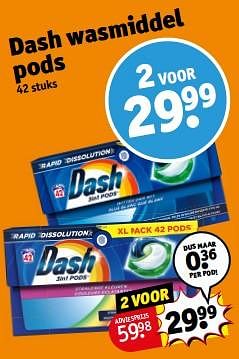 Promoties Dash wasmiddel pods - Dash - Geldig van 23/04/2024 tot 28/04/2024 bij Kruidvat