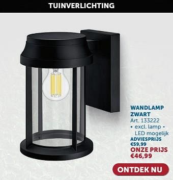 Promoties Wandlamp zwart - Huismerk - Zelfbouwmarkt - Geldig van 23/04/2024 tot 20/05/2024 bij Zelfbouwmarkt