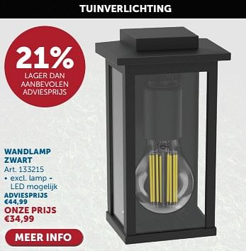 Promoties Wandlamp zwart - Huismerk - Zelfbouwmarkt - Geldig van 23/04/2024 tot 20/05/2024 bij Zelfbouwmarkt