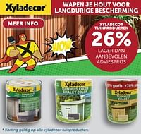 Promoties Xyladecor tuinproducten 26% lager dan aanbevolen adviesprijs - Xyladecor - Geldig van 23/04/2024 tot 20/05/2024 bij Zelfbouwmarkt